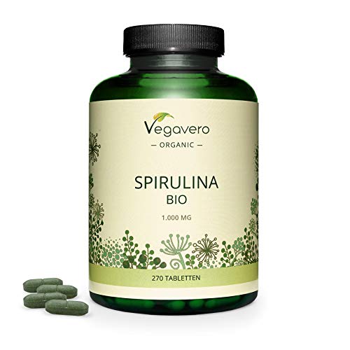 SPIRULINA BIO Vegavero® | L’UNICA con 1000 mg per compressa | SENZA ADDITIVI | 270 compresse | Vegan