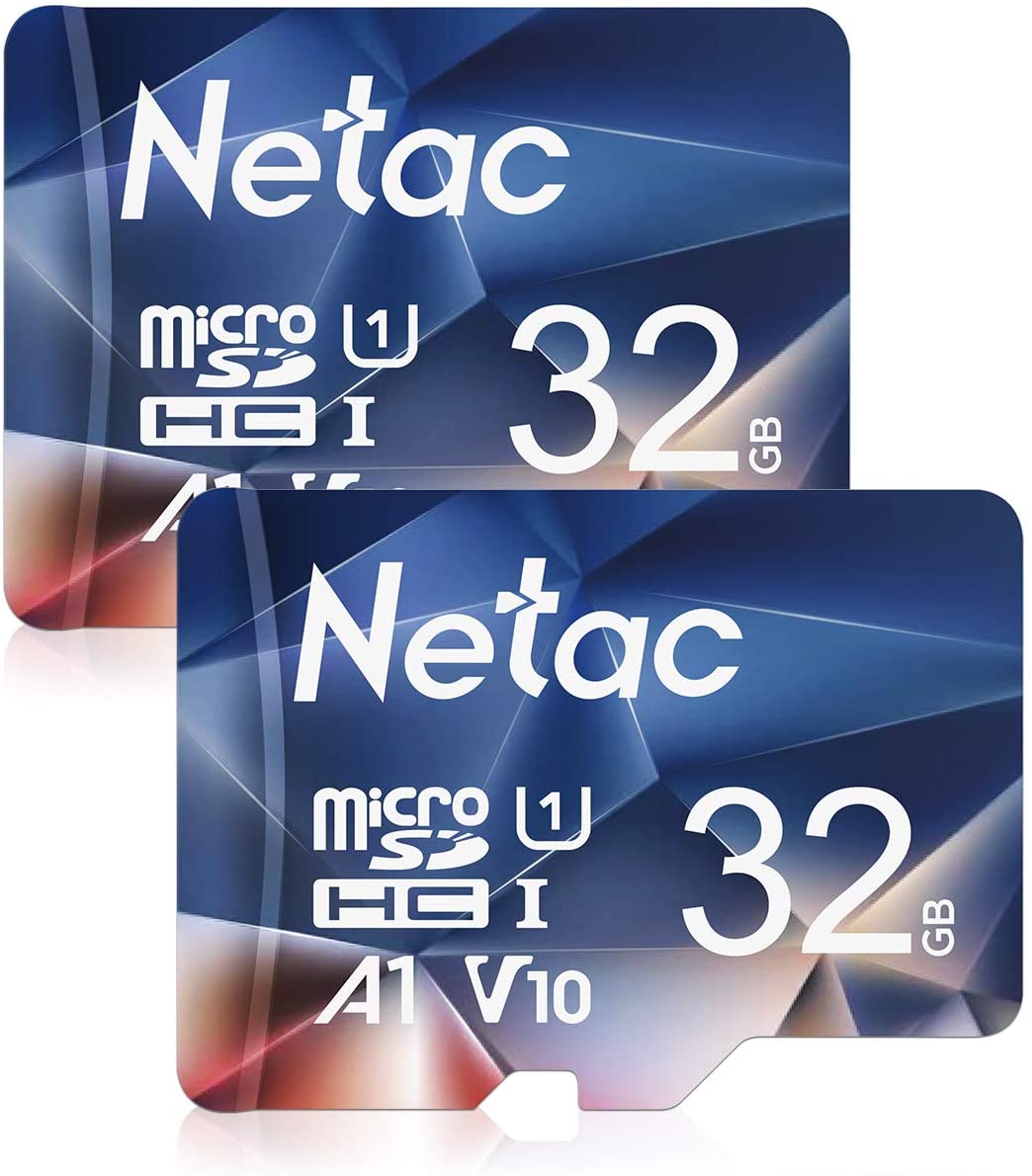 Netac 32G Scheda Micro SD Set da 2, Scheda di Memoria A1, U1, C10, V10, FHD, 600X, UHS-I velocità Fino a 90/10 MB/Sec(R/W) Micro SD Card per Telefono, Videocamera, Switch, Gopro, Tablet