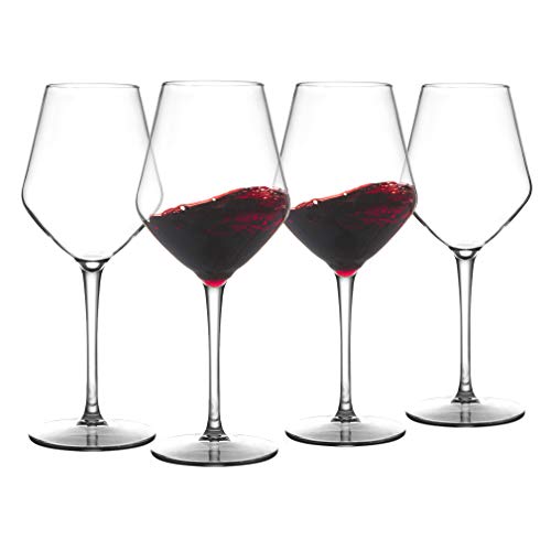 Michley Infrangibile Tritan Calici da Vino Rosso Plastica Dura, Bicchiere Vino da Campeggio da Viaggio BPA-Libera, 440 Ml (15 Oz) Set di 4
