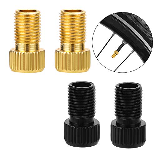 QKURT Adattatore da 4pcs Presta a Schrader Bike Valve Adaptor, in Alluminio in Lega Convertitore Bicicletta Valve