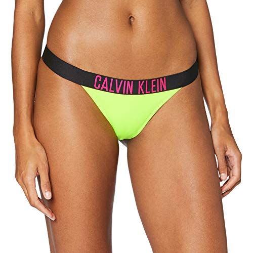 Calvin Klein Brazilian-n Reggiseno Bikini, Giallo (Safety Yellow ZAA), (Taglia Produttore: Large) Donna