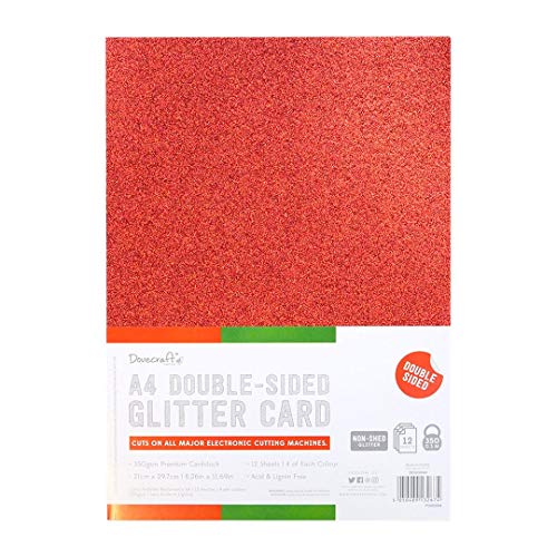 Dovecraft DCGCD040 Double Sided Glitter Bumper Pack-Festive-300gsm, Multicolour, A4