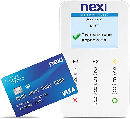 Nexi - Mobile Pos - Lettore Elettronico Portatile Contactless per Bancomat, Carta di Credito, Prepagata, Apple Pay e Google Pay - Firma Digitale con App Nexi Mobile