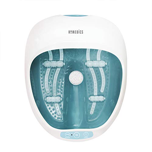 Homedics Fs-250-Eu Idromassaggiatore Plantare, Massaggio Piedi 4 in 1 Lenitivo con Funzione Calore, Testine Massaggianti, Idromassaggio, Accessori in Pietra Pomice e Rullo Inclusi, Taglia 47 Max