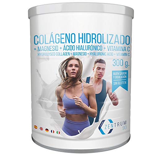 Collagene idrolizzato in polvere con magnesio, acido ialuronico e vitamina C - Salute per le ossa e le articolazioni - 300 grammi