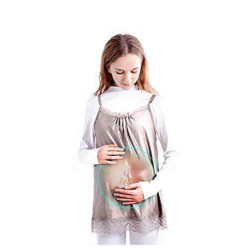 TZH maternità Antiradiazioni Abbigliamento, Regolabile Lace Up Anti-Radiazioni Elettromagnetiche di maternità Abbigliamento, Doppio Strato di Tessuto d'Argento Radiation Protection Vest,L