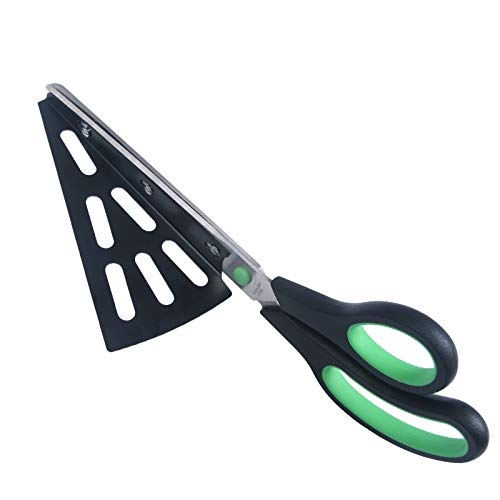 flintronic Forbici per Pizza, Forbice Taglia-Pizza, Acciaio Inox Pizza Scissors, Forbici Taglia con Base, Sostituire Pizza Cutter, Multifunzionale, Tagliare Il Barbecue（Verde）