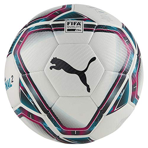 Puma teamFINAL 21.2 FIFA Quality PRO Ball, Pallone da Calcio Unisex-Adult, White-Rose Red-Ocean Depths Black-Omphalodes, 5