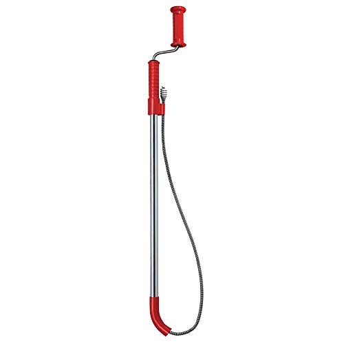 RIDGID 59787 Stasatore per WC K-3, cavo sturatubi per WC da 90 cm con testa a bulbo per liberare WC intasati