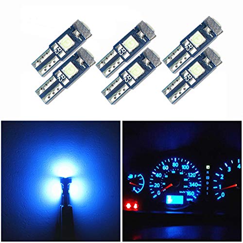 WLJH 6 Pack Blu Ghiaccio t5 74 73 37 Lampadina per Pannello Strumenti 3030 SMD 1.5W Sostituzione per Car Interior Dome Luce Targa Lampada