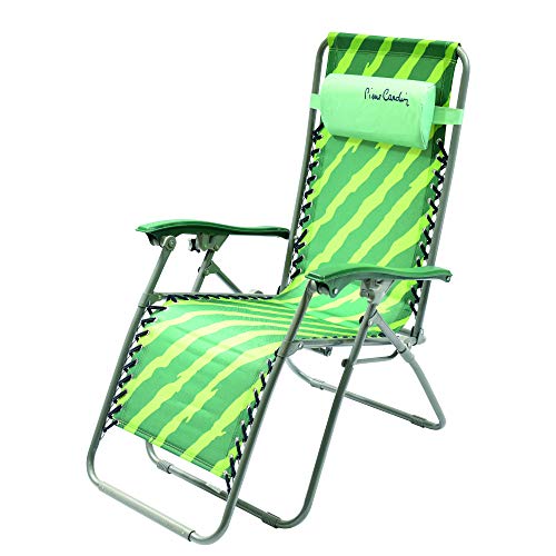 Pierre Cardin, Verde, Linea Haiti, Sedia Sdraio Giardino, gravità Zero, Pieghevole, 115x65x90