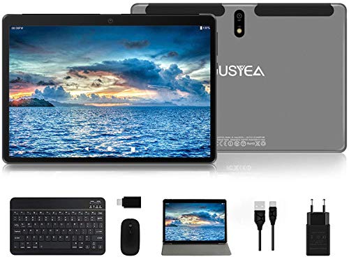 Tablet 10 Pollici Android 10.0 Tablets Ultra-Portatile - RAM 4GB | 64GB Espandibile(Certificazione GOOGLE GMS) -JUSYEA - 8000mAh Batteria - WIFI —Mouse | Tastiera e Altro - Grigio