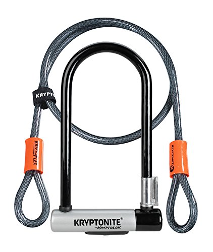 Kryptonite U-Locks, Lucchetto Kryptolok Mini-7 W-Frt Wheelboltz Pak Unisex – Adulto, Grigio, 10.2 x 22.9