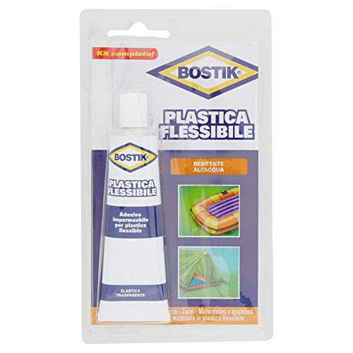 Bostik Plastica Flessibile Adesivo per Riparazioni Resistenti all'Acqua, Trasparente, 50 g