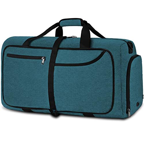 NEWHEY Borsone da Viaggio Pieghevole 65L 40L Grande capacità Duffel Bag Travel Leggero Impermeabile Borsoni da Palestra per Campeggio Viaggio Palestra Sport Vacanza Borsa Uomo e Donna (Light Blue-40L)