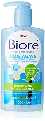 Biore Blue Agave + bicarbonato di sodio detergente bilanciante per pelli miste, 200 ml
