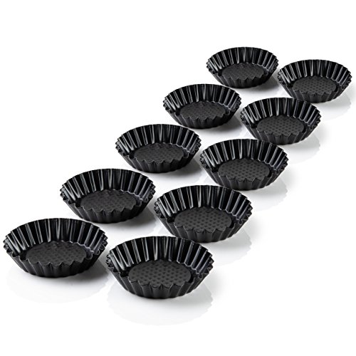 Grizzly Set Di 10 Pirottini In Metallo Diametro 11 Cm, Per Tortini, Tartellette, Flan, Budini, Panna Cotta, Muffin e Cupcake – Rivestimento Antiaderente