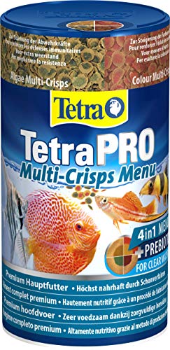 Tetra PRO Multi-Crisps Menu 250 ml - Mangime Completo di qualità Superiore con Valori Nutrizionali Eccellenti, i 4 Multi-Crisp Diversi Garantiscono Una Dieta Varia