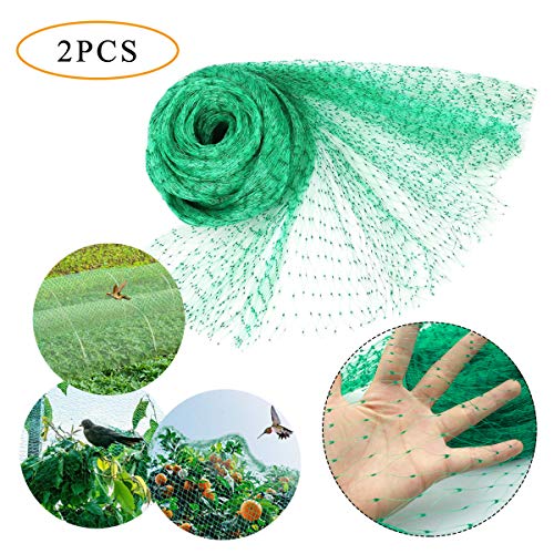 WEONE 2 Pezzi Rete per Uccelli 4X10m Rete Anti-Uccelli Reti Protettive da Giardino per Frutti, Colture, Piante, Alberi -Verde, può Essere Tagliato