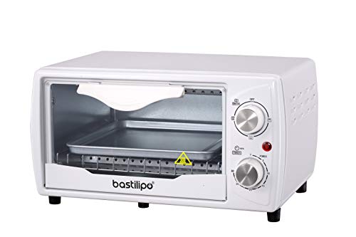 Bastilipo Pisa – Mini forno Tostapane con capacità di 9 L, Griglia Auto Rimovibile, 800 W, colore: bianco