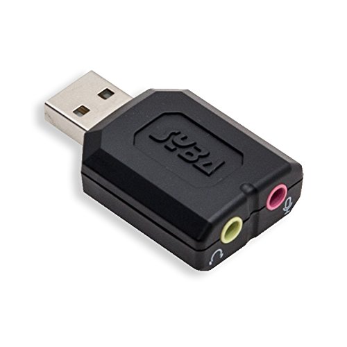 SYBA SD-CM-UAUD cavo di interfaccia e adattatore USB Stereo output jack/Mono microphone-input jack Nero