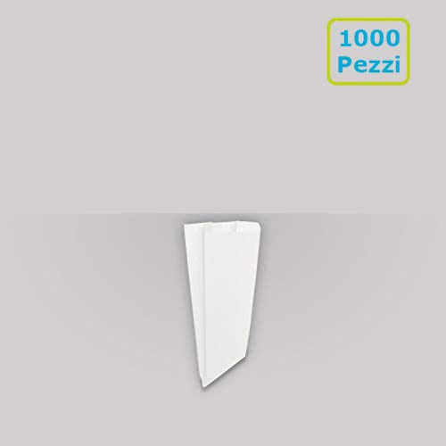 Palucart 1000 Sacchetti di Carta per Alimenti Sacchetto di Carta Bianco per Caramelle 12x26 Buste di Carta per Alimenti