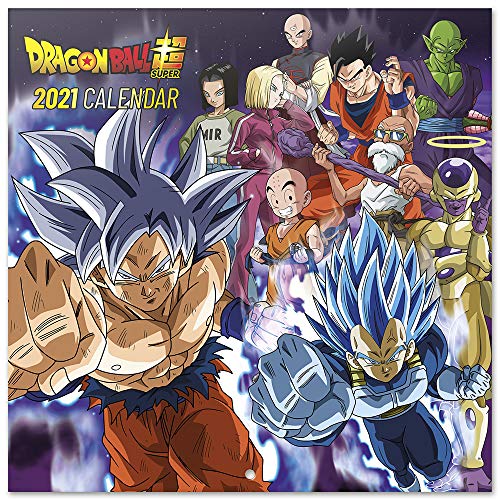 Calendario 2021 da Muro Dragon Ball, personaggi dragon ball super, 12 mesi, include poster regalo, 30x30 cm