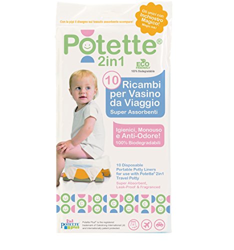 Ricambi per Potette Plus 2 in 1 - Pacco da 10 Bustine Usa e Getta per Potette Plus