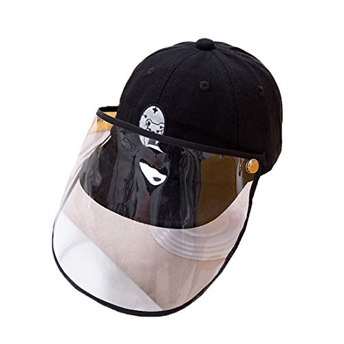 YONKINY Cappello Baseball Bambino Cappello Protettiva Estivi Protezione UV Anti-Saliva Cappello con Visiera (Nero)