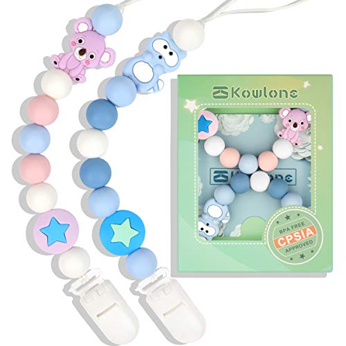 Catena Portaciuccio Catenella Ciuccio Clip Bambino Koala Procione Massaggiagengive Catena per Succhietto Neonato Perline per Dentizione in Silicone per Ragazzi Ragazze Senza BPA