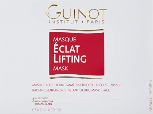 Guinot Masque Eclat Lifting Lift Firming Radiance Maschera Facciale, 1 confezione con 4 pezzi