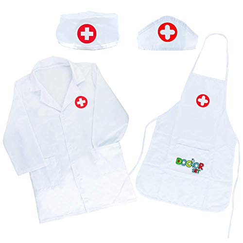 Camicia Dottore Giocattoli Costume Bambina Costume da Dottore Unisex Gioco del Dottore per Bambini 3 4 5 Anni