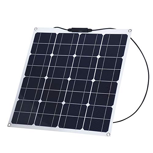 Topiky Pannello Solare Flessibile, Portatile Ultra-Sottile 50W ad Alta efficienza 12V Pannello Solare Multifunzionale all'aperto per casa/Barca/Yacht/Camper