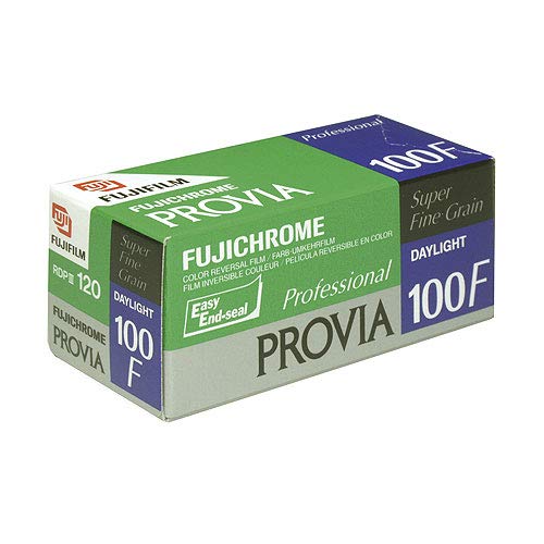 Fujifilm 16326092 Fujifilm Fujichrome Provia 100F Pellicola Colore Invertibile 100 ISO, Formato 120, 12 Pose, 5 Rullini, Verde