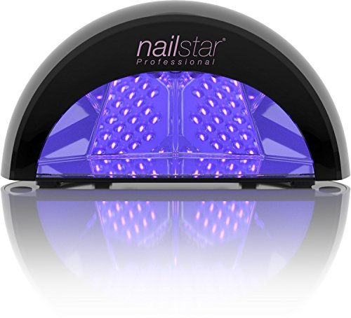 NailStar Lampada a LED Professionale Asciuga Smalto per Unghie. Per tecniche di applicazione Shellac, Semipermanente e Gel. Con Timer da 30sec, 60sec, 90sec e 30min (Nero)