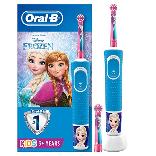 Oral-B Kids Spazzolino Elettrico Ricaricabile, 1 Manico con Personaggi Disney Pixar Frozen, 2 Testine di Ricambio, per Età da 3 Anni
