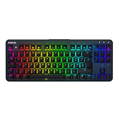 Fnatic miniStreak - LED Backlit RGB Mechanical Gaming Keyboard - Cherry MX Silent Red Switches - Small Compact Portable Tenkeyless Layout - PRO Esports Gaming Keyboard (IT Layout)