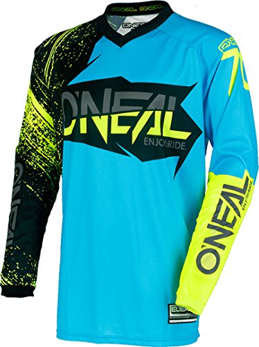 0008-903 - Oneal Element 2018 Burnout Motocross Jersey M Nero Blu Hi-Viz