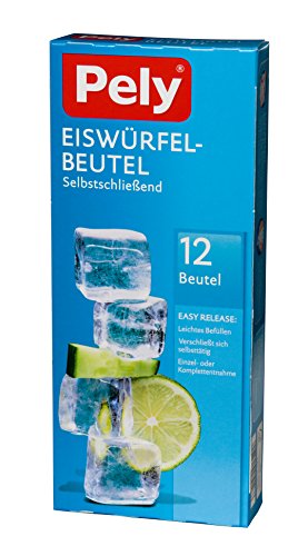 pely 5146 - Sacchetti per cubetti di Ghiaccio, a Chiusura Automatica, 12 Pezzi