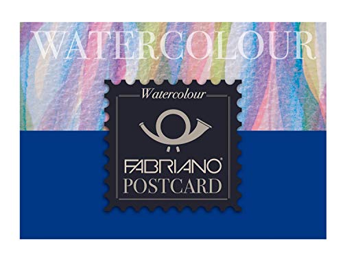 Fabriano Blocco Watercolour Postcard 10,5x14,8 Cm 300 Gr 20 Fogli Grana Fina