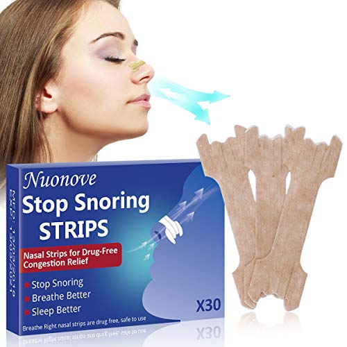 Cerotti Nasali, Nasal Strips, Russare Rimedi, Cerotti per Naso Antirussamento per Respirare Meglio, Supportano l'apnea del sonno e la congestione nasale, 30 PZ