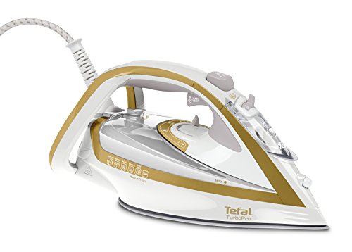 Tefal FV5625 Turbo PRO Precision Ferro da Stiro a Vapore, 2600 W, 0.3 Litri, Alluminio, Oro/Bianco
