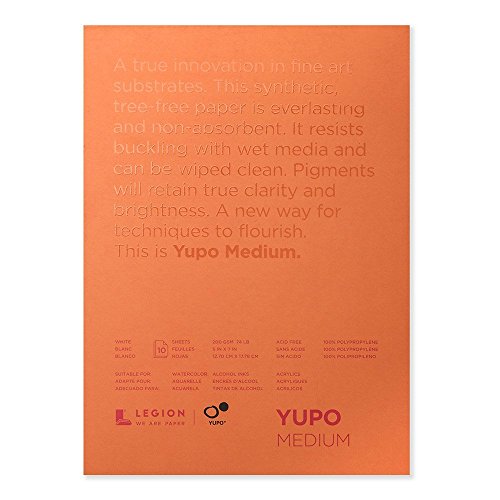 Yupo Paper 12,7 cm x 17,8 cm 10 Fogli/Bianco 33,6 kg, Multicolore