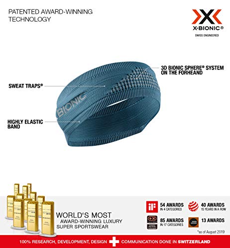 X Bionic Headband 4.0, Sweatband Fascia Sportiva Unisex – Adulto, Bluestone/Dolomite Grey, 2