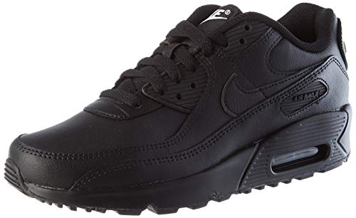 Nike Air Max 90 LTR Big Kids' Shoe, Scarpe da Corsa Unisex-Bambini, Black/Black-Black-White, 38 EU