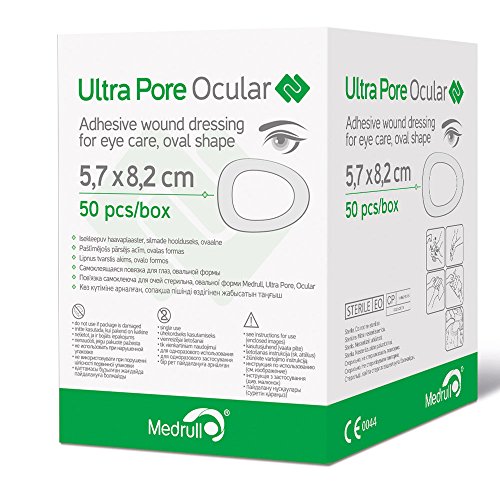 Medrull Medicazione sterile per ferite Ultra Pore Ocular 8.2x5.7cm 50 Pezzi
