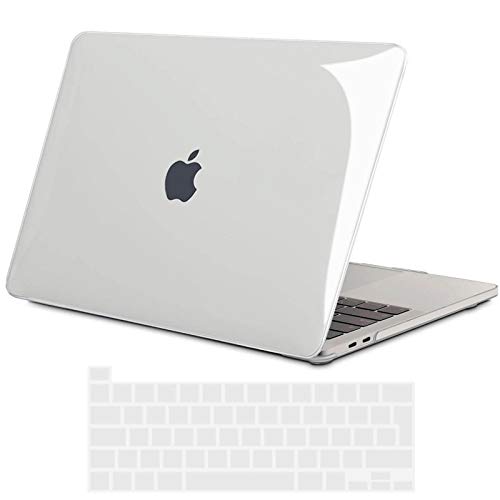 TECOOL Custodia MacBook PRO 13 Pollici 2020 (Modello: A2338 M1 / A2289 / A2251), Plastica Cover Case Rigida e Copritastiera in Silicone per MacBook PRO 13.3 con Touch Bar - Cristallo Chiaro
