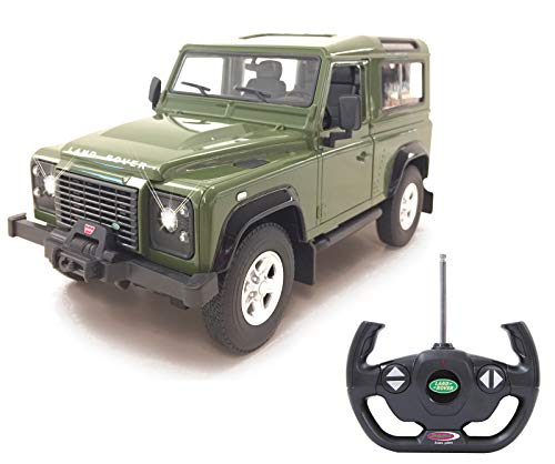 Jamara- Land Rover Defender Auto Radiocomandata, Colore Verde, 405155