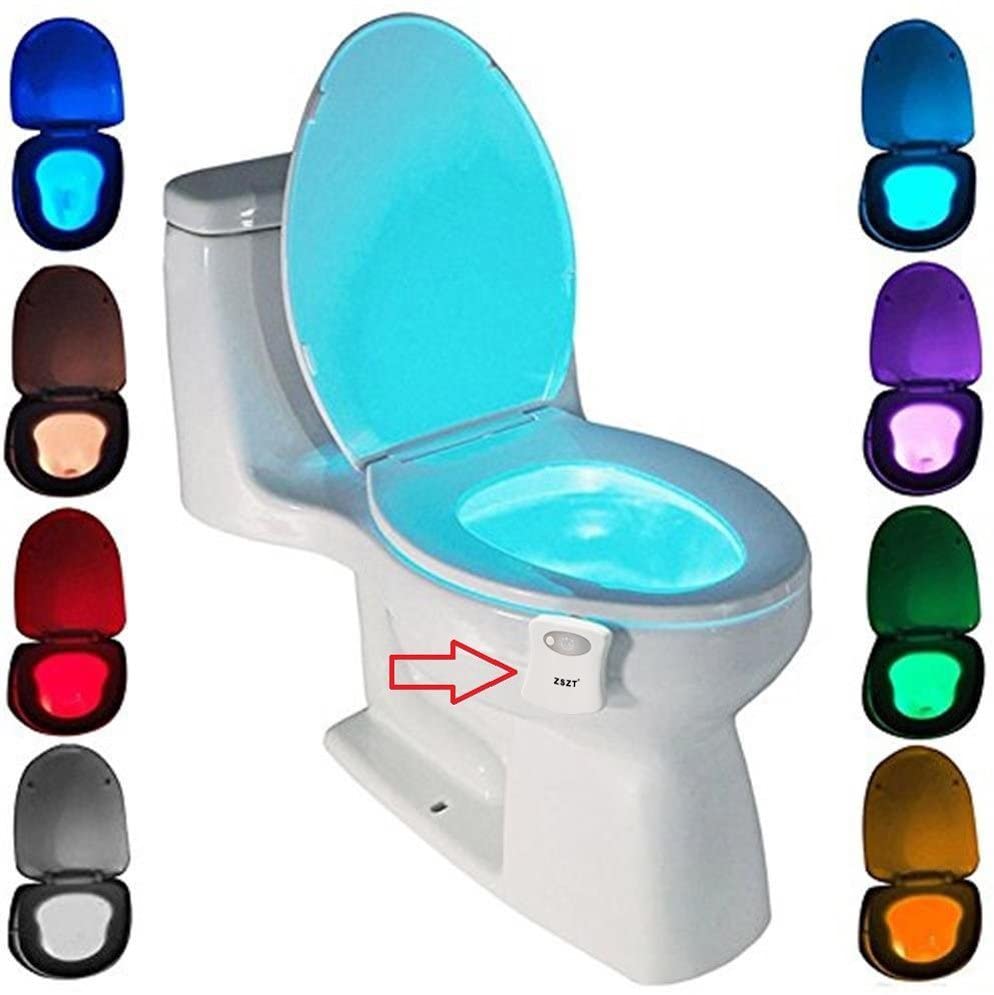 Lampada Notturne igienici Bagno WC Led Luce con notte Sensore di Movimento, 8 cambiamento di colori