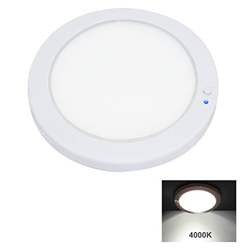 Facon 12.7cm 12V LED RV pannello a soffitto a cupola lampada con interruttore per RV Motorhome Camper Caravan Marine Interior Light (luce bianca fredda 4000K)